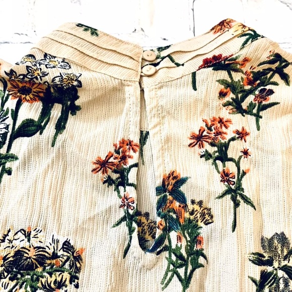 NWT Loveriche Boho Botanical Floral High Neck LS Keyhole Blouse Top Size L - Picture 8 of 12